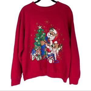 Vintage Christmas Santa bear crew neck sweatshirt